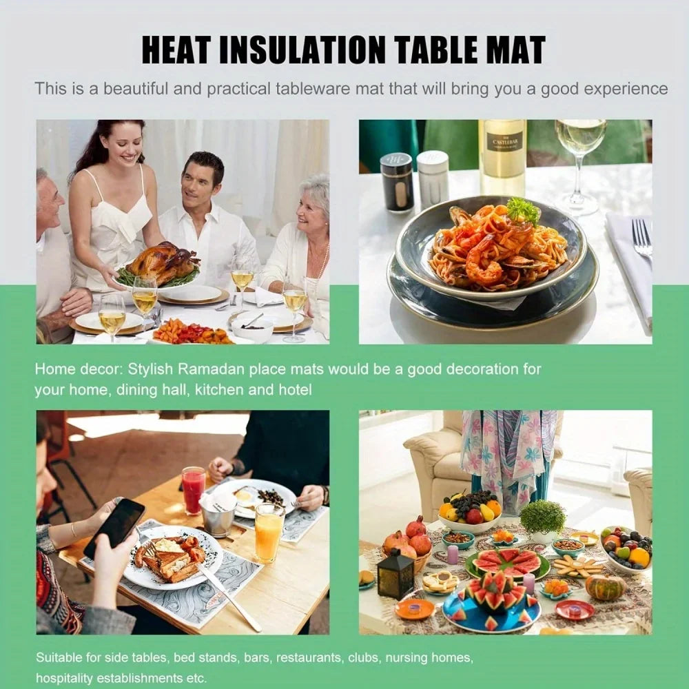 Leeseph Silicone Placemats Non-slip Waterproof Stain Resistant