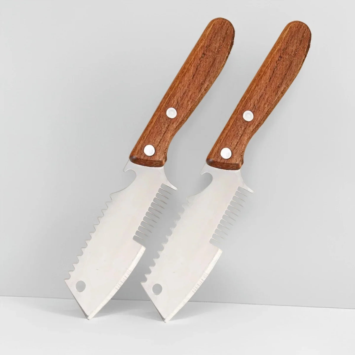 Stainless Steel Scallion Slicer Knife with Wooden Handle