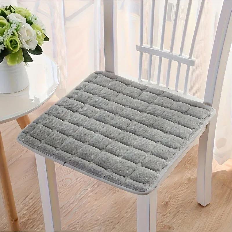 Square Plush Flannel Dining Chair Cushions Shoulder Strap All-season