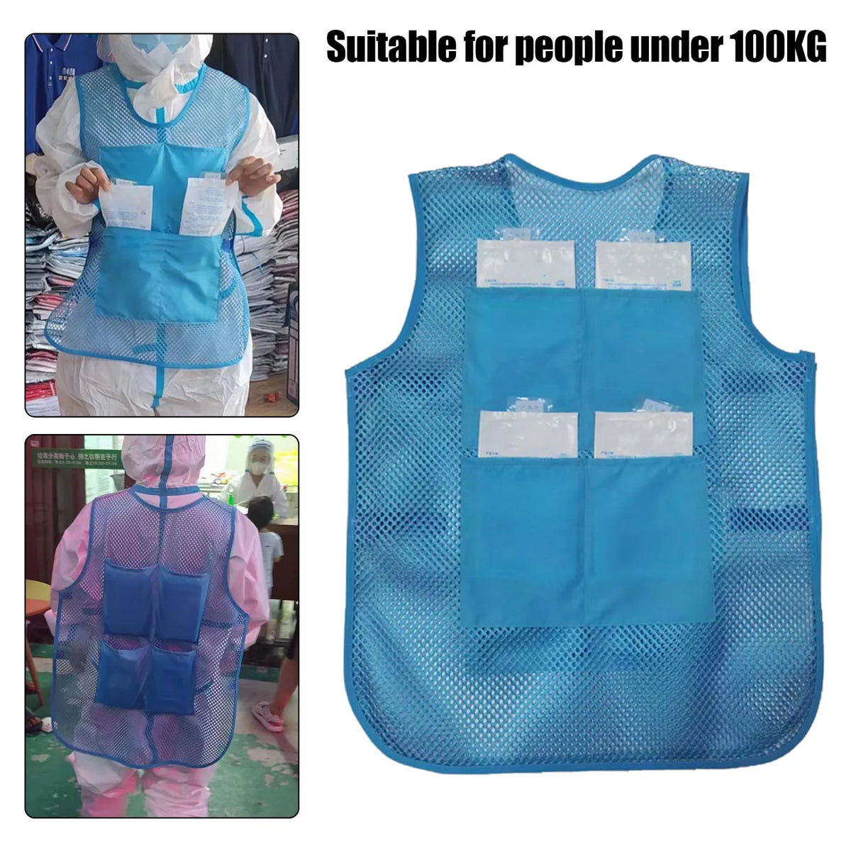 Ice Pack Cooling Vest with 8 Reusable Packs | Summer Outdoor