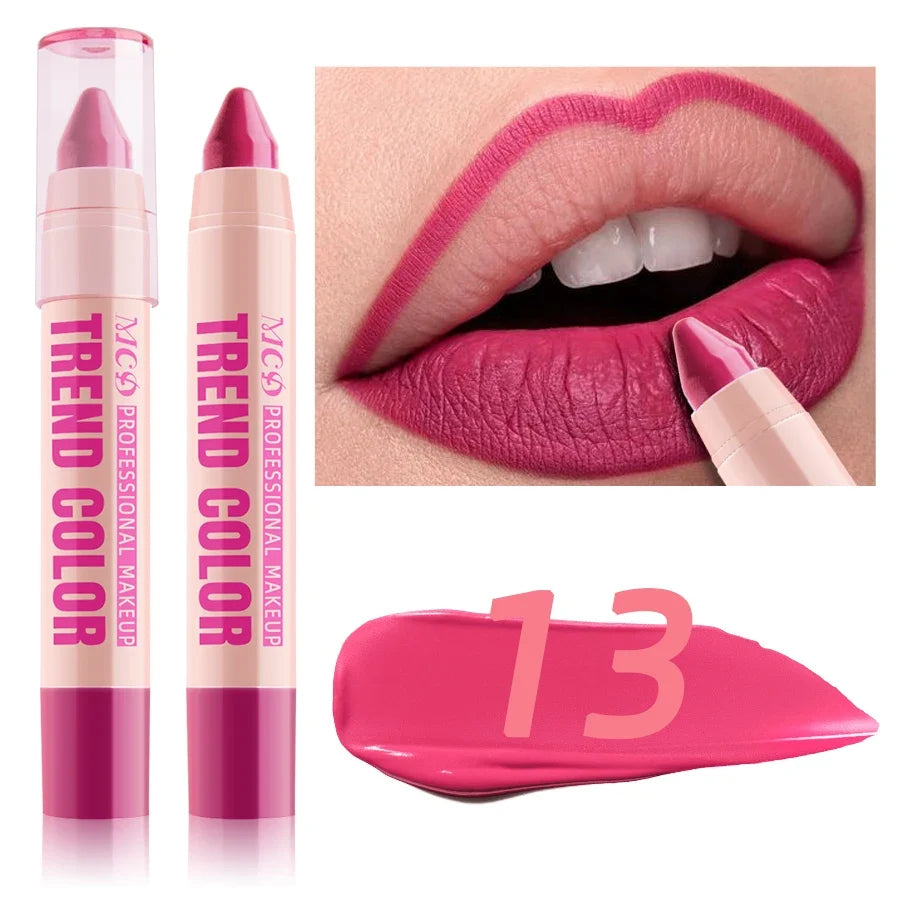 MCD 12-Color Waterproof Lip Liner Pen – Matte & Hydrating
