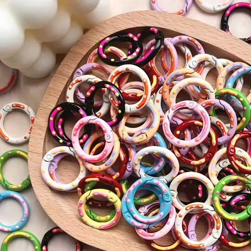8-Pack Colorful Donut Spring Gate Key Rings & Carabiners
