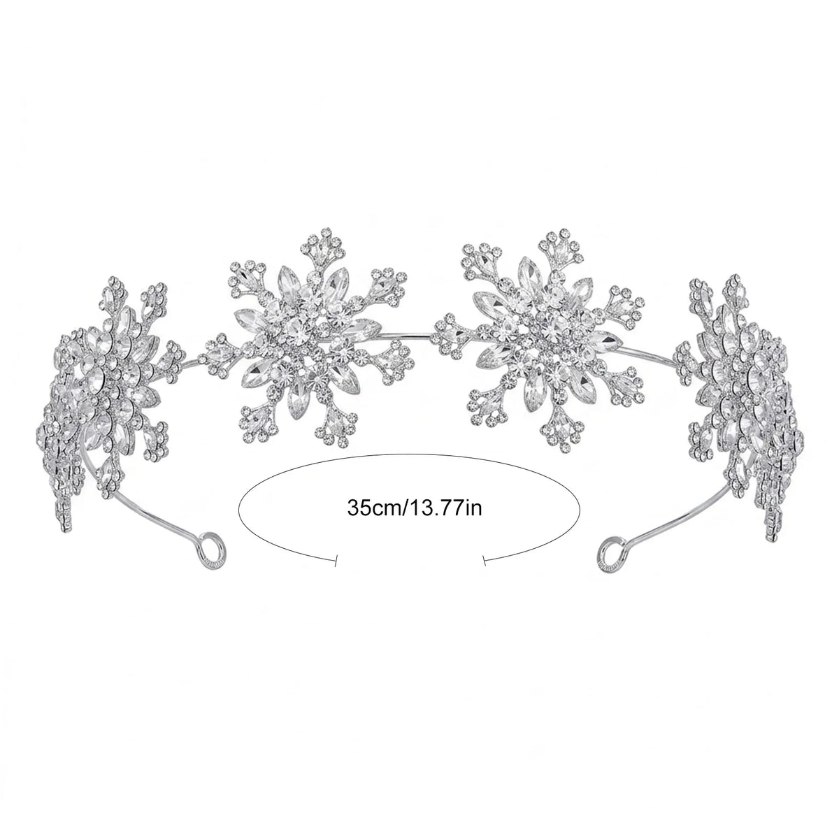 Bridal Rhinestone Snowflake Hairband | Korean Style Wedding Updo