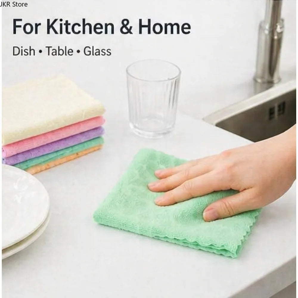 Microfiber Dish Cloths Lint-Free Reusable Kitchen Cleaning Towels