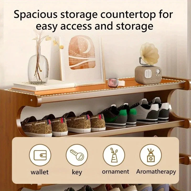 Large Bamboo Shoe Rack – Multi-Tier Freestanding Organizer