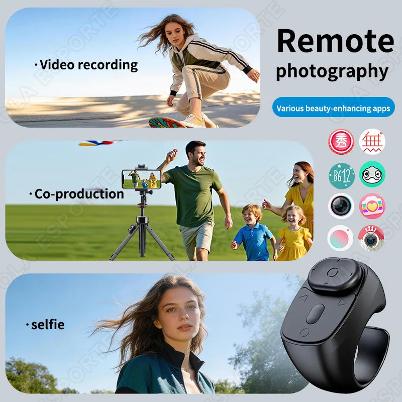 Bluetooth Ring Remote – Page Turner for iOS & Android Devices