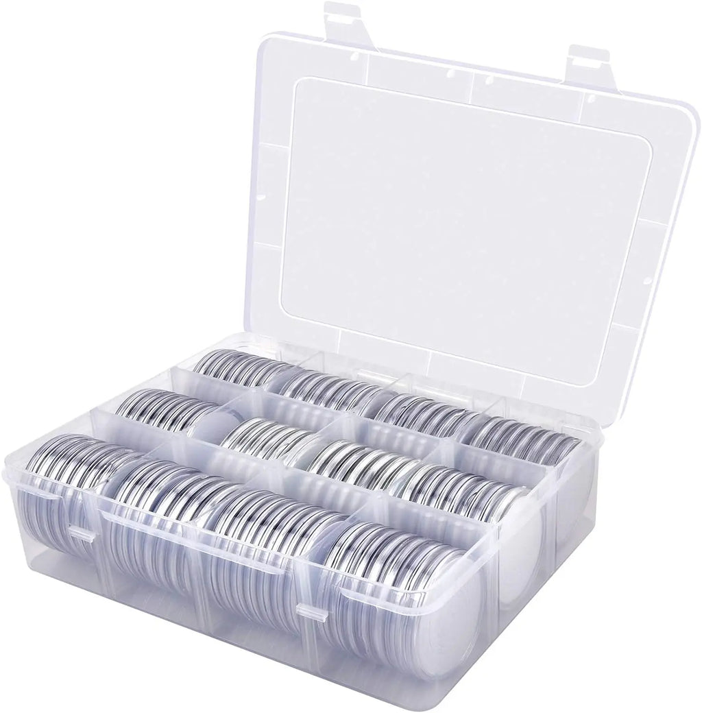 84-Piece Coin Capsules Set – 6 Sizes with Organizer Box