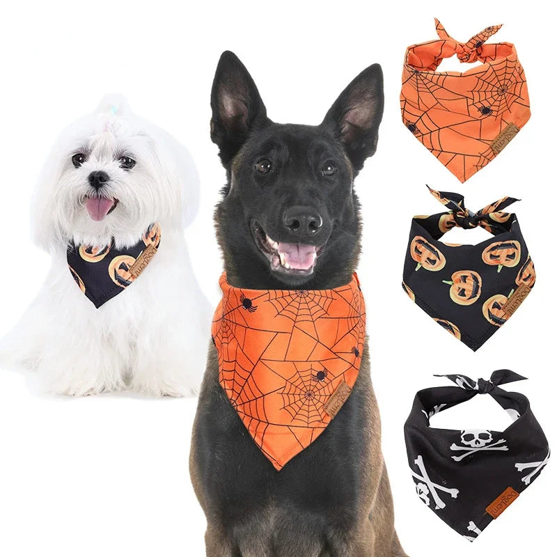 Dog Pet Triangle Towel Halloween Party Bandana Adjustable Scarf Bib