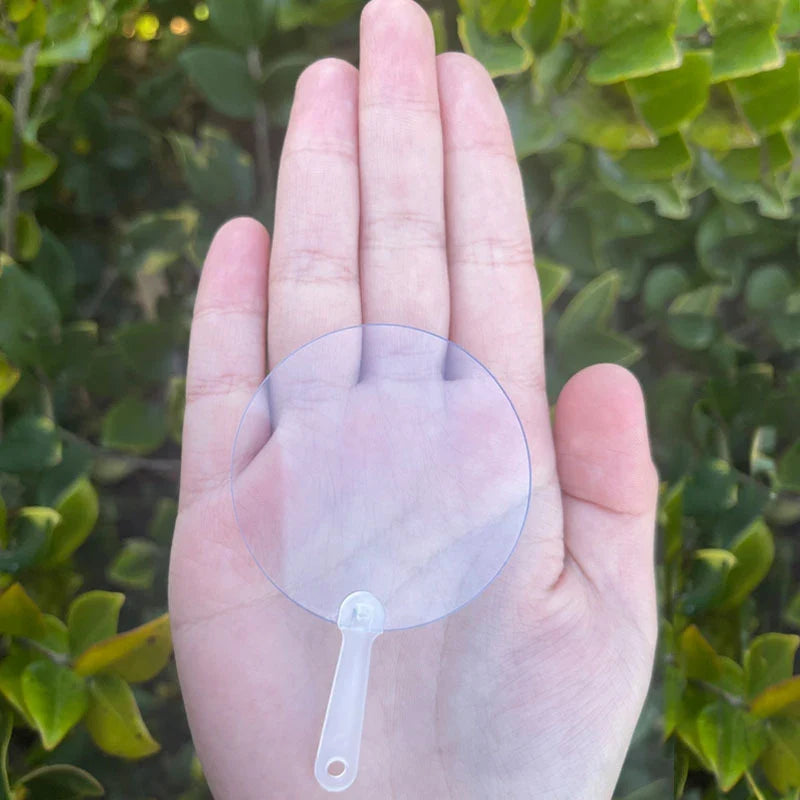 50Pcs Mini Transparent Blank Fans – DIY Art & Party Favors