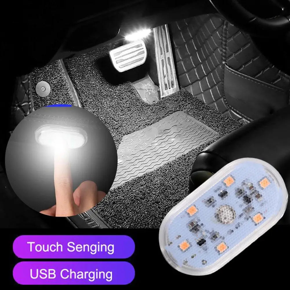 Mini Magnetic LED Car Touch Light – USB Rechargeable Interior Lamp