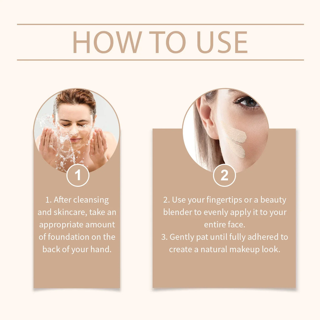 Color Changing Liquid Foundation – Waterproof, Skin Tone Match
