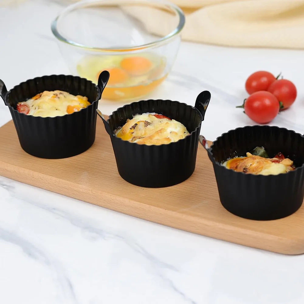 Silicone Air Fryer Egg Poacher Cupcake Baking Cups Ramekins Ovens