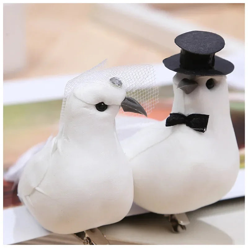 White Dove Couple Figurines – Garden & Home Hanging Décor Pair