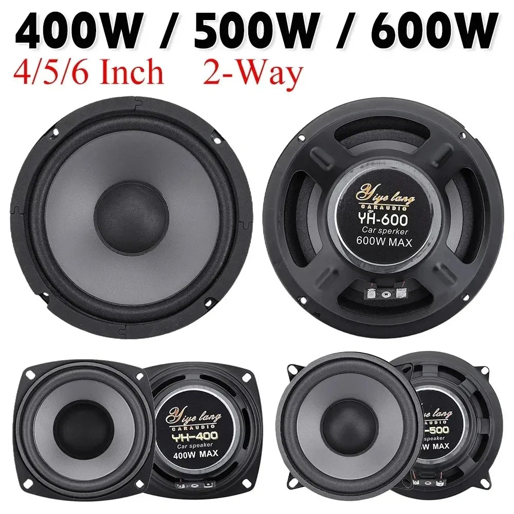 4 5 Car Speakers 600W 2-Way Vehicle Door Auto Audio Music Stereo