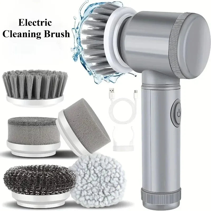 Electric Spin Scrubber – Rechargeable, 5 Brush Heads