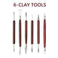 Bview Art 6-Piece Pottery Tools Clay Sculpture Carving Knife Figurine