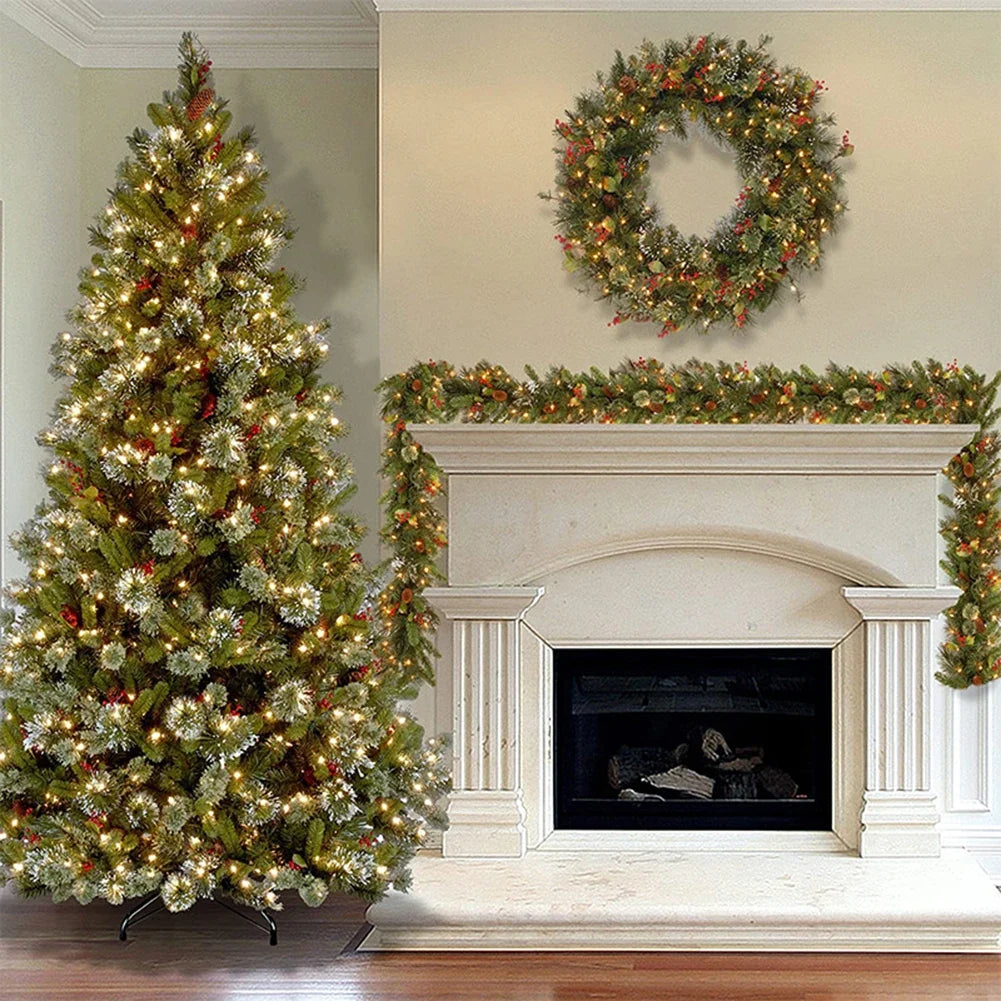 Christmas Red Berry Rattan Garland 180cm/270cm | Holiday Decor