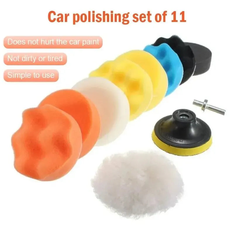 11-Piece Car Polishing Sponge Pad Set for Electric Drill