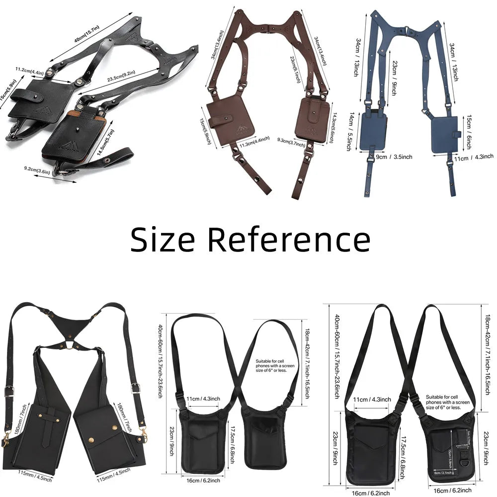 Anti-thief Underarm Double Shoulder Wallet Bag Hidden Holster Belt