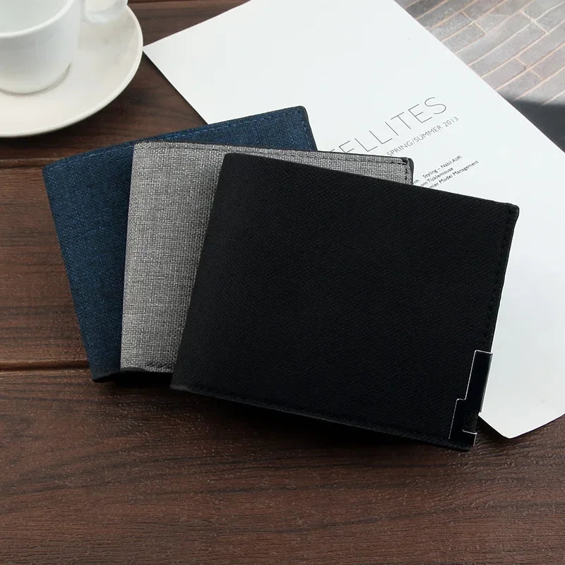 Slim Denim Cowhide Bifold Wallet – Unisex Card & Coin Purse