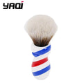 Yaqi Barber Pole Brown Synthetic Knot Mens Wet Shaving Brush Retro
