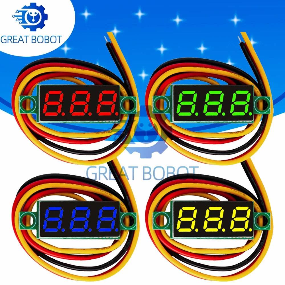 Mini DC Digital Voltmeter – 0.28" LED Panel Meter 4.5V–100V