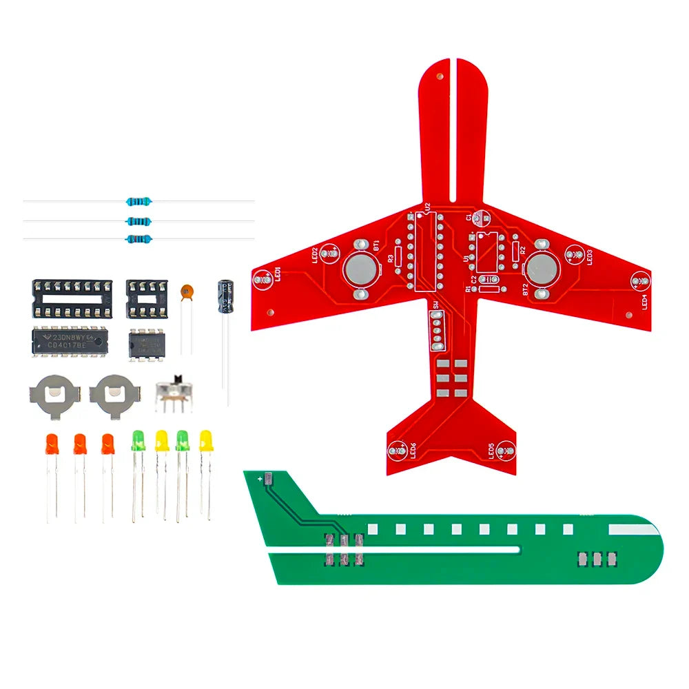 CD4017 Airplane Flow Lamp DIY LED Electronics Soldering Kit