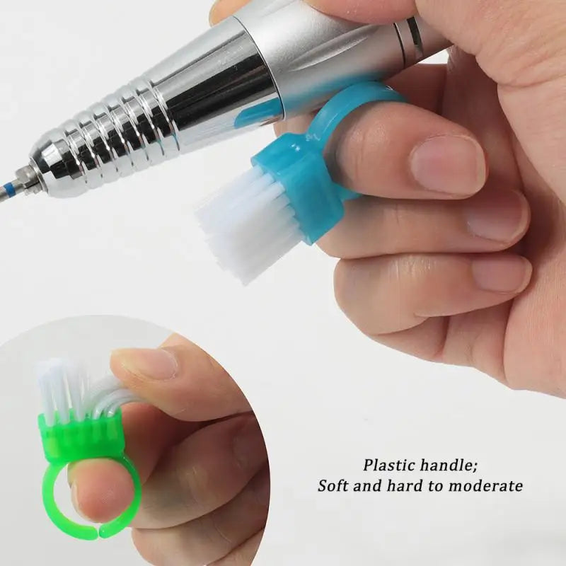 10-Pack Mini Ring Nail Dust Cleaning Brush – Manicure Tool