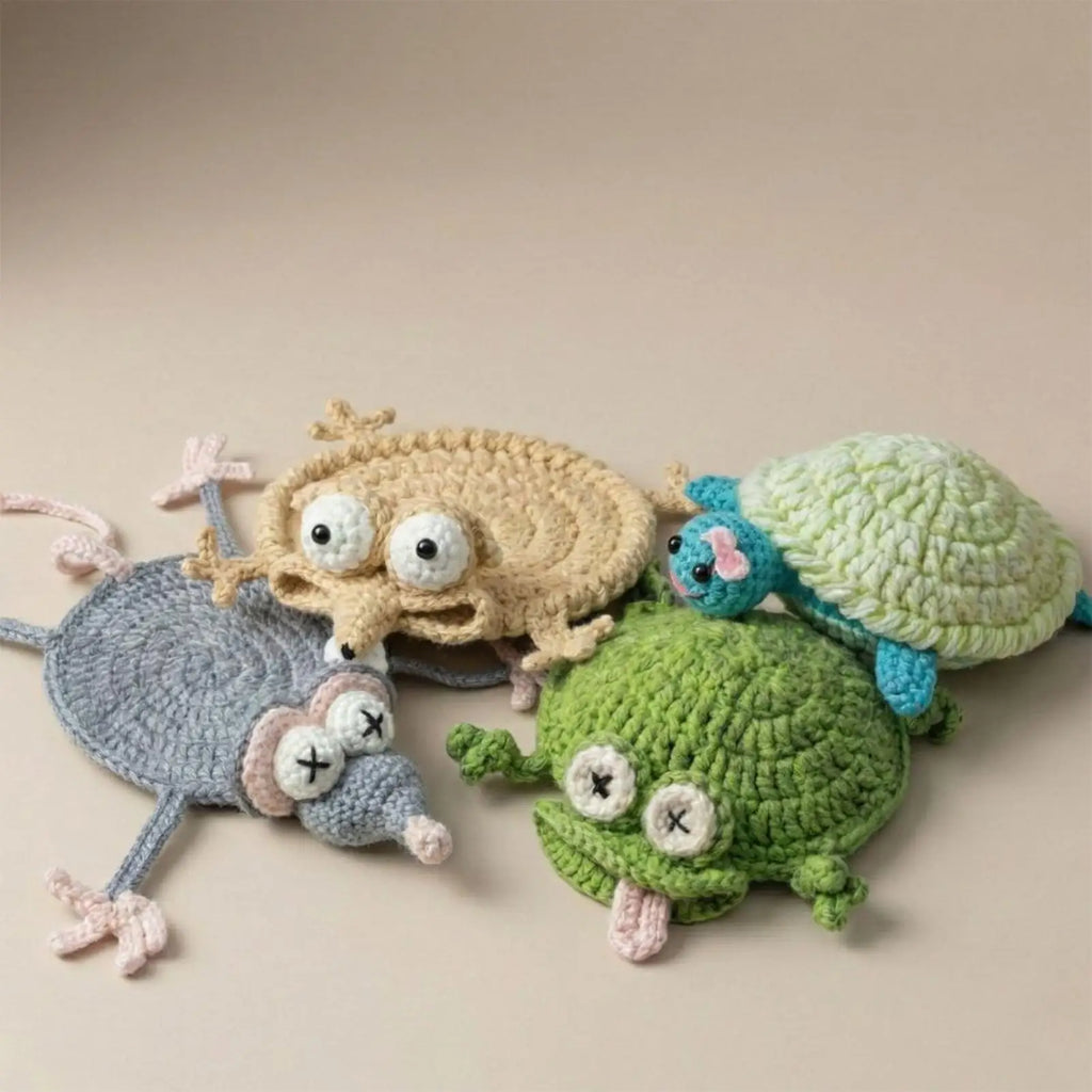 Cup Coasters 4pieces Animal Shape Crochet Cups Mat Coffee Dining Room