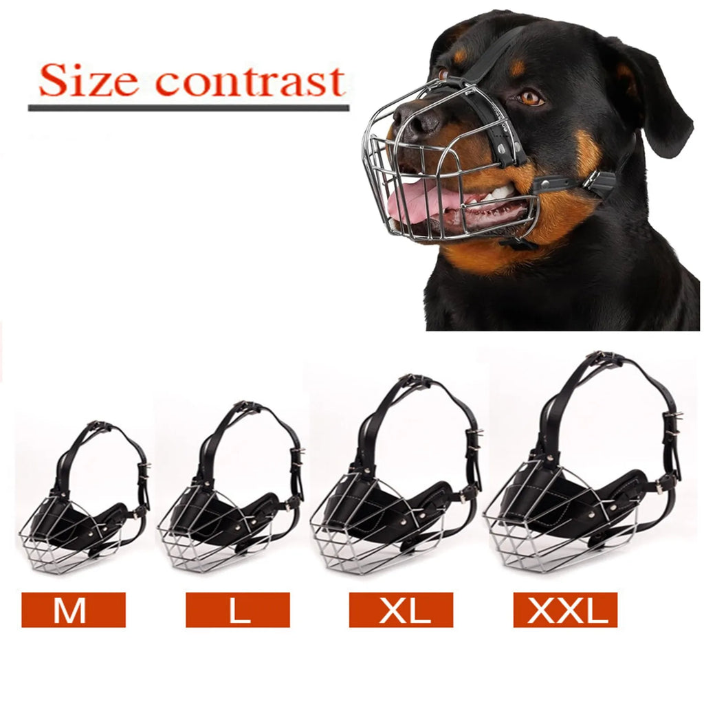 Adjustable Metal Basket Dog Muzzle – Bulldog & Pitbull Safe