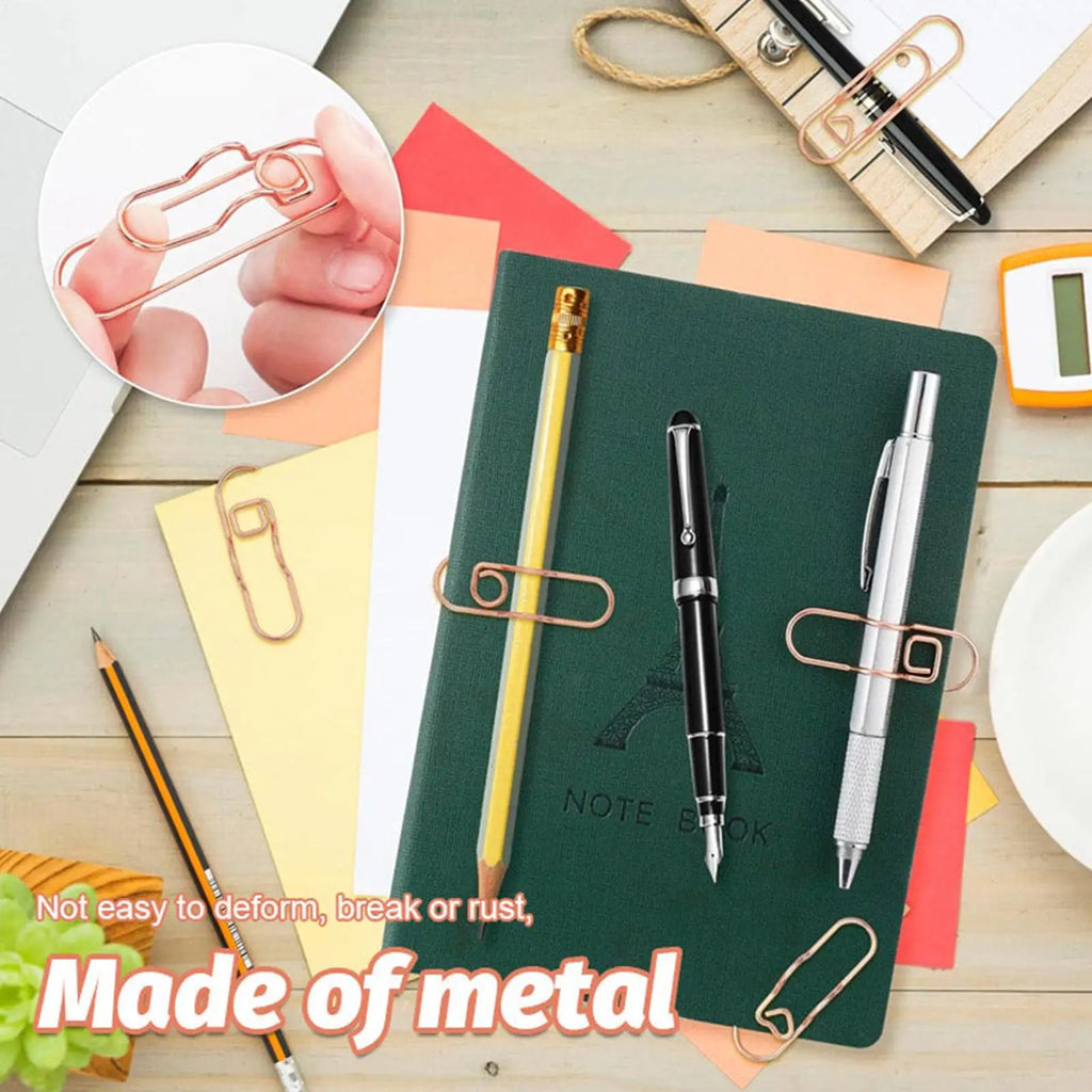 Heart Metal Pen Clip Holders for Notebooks & Journals – 8 Pack