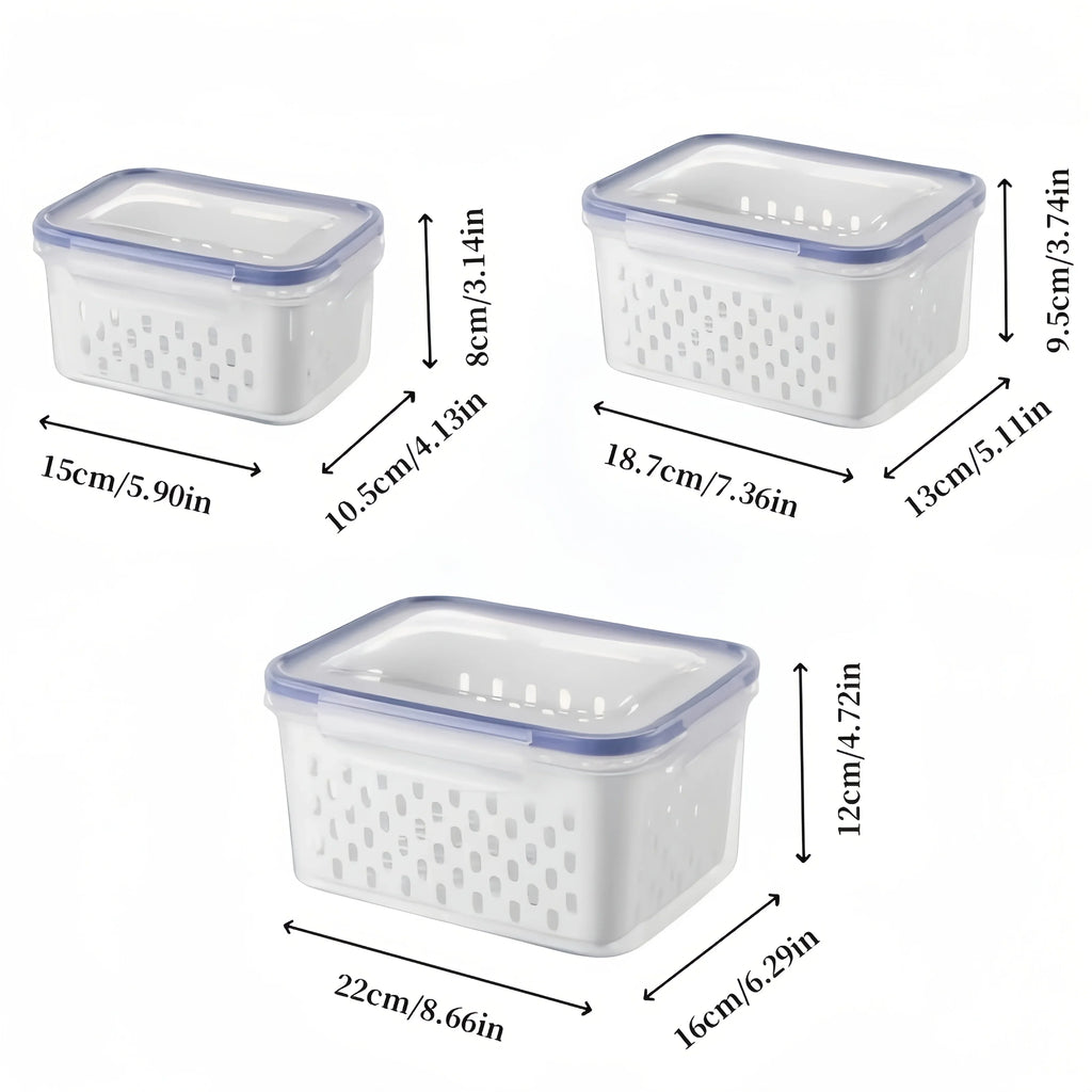 9-Piece Fruit Storage Containers for Fridge with Strainer