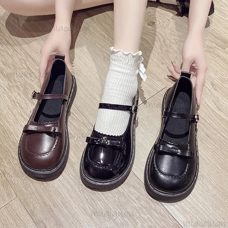 Women's Mary Jane Flat Loafers – Lolita JK Buckle Shoes