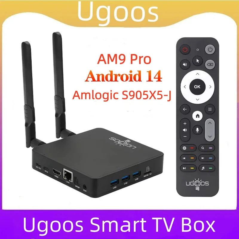 Ugoos AM9 Smart TV Box Android 14 Amlogic S905x5-J LPDDR5 4GB 64GB