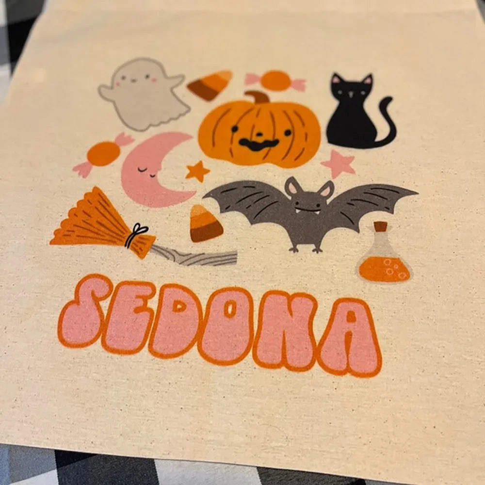 Personalized Halloween Trick or Treat Tote Bags – Set of 3