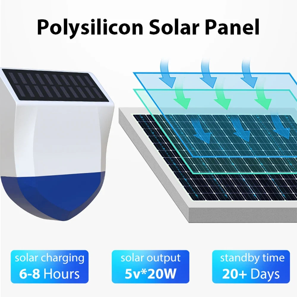 Tuya Smart Zigbee Wifi Siren Alarm Waterproof Outdoor Solar USB Power