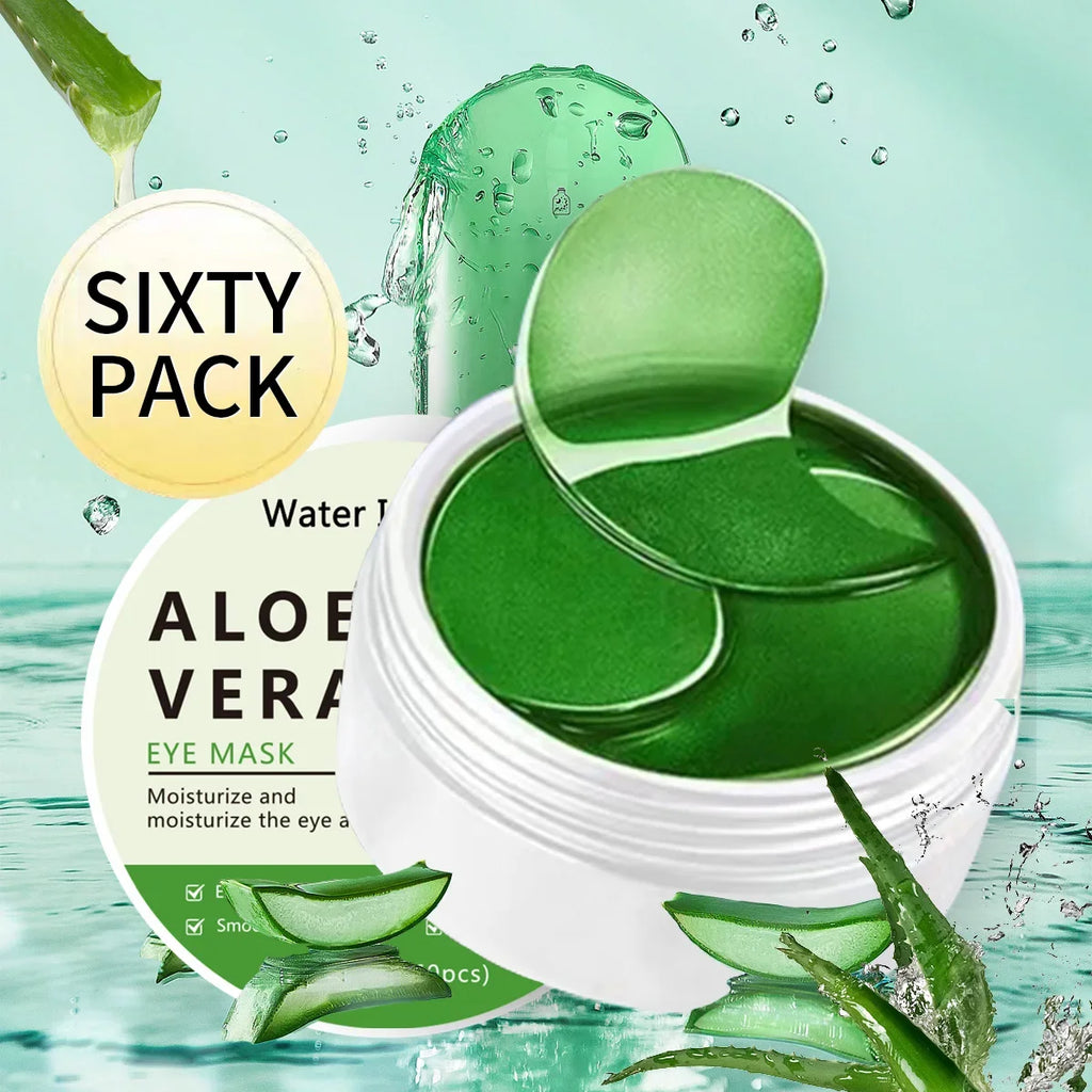 60-Piece Aloe Vera Collagen Eye Masks – Dark Circles & Firming