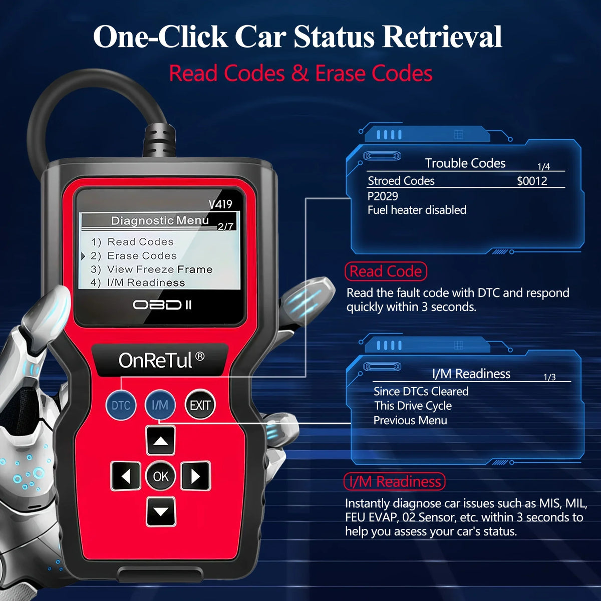 OBD2 Diagnostic Scan Tool – Engine Fault Code Reader