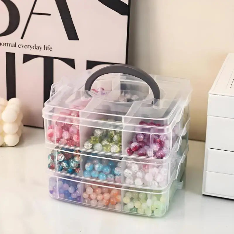 3-Tier 18-Grid Stackable Transparent Plastic Storage Organizer