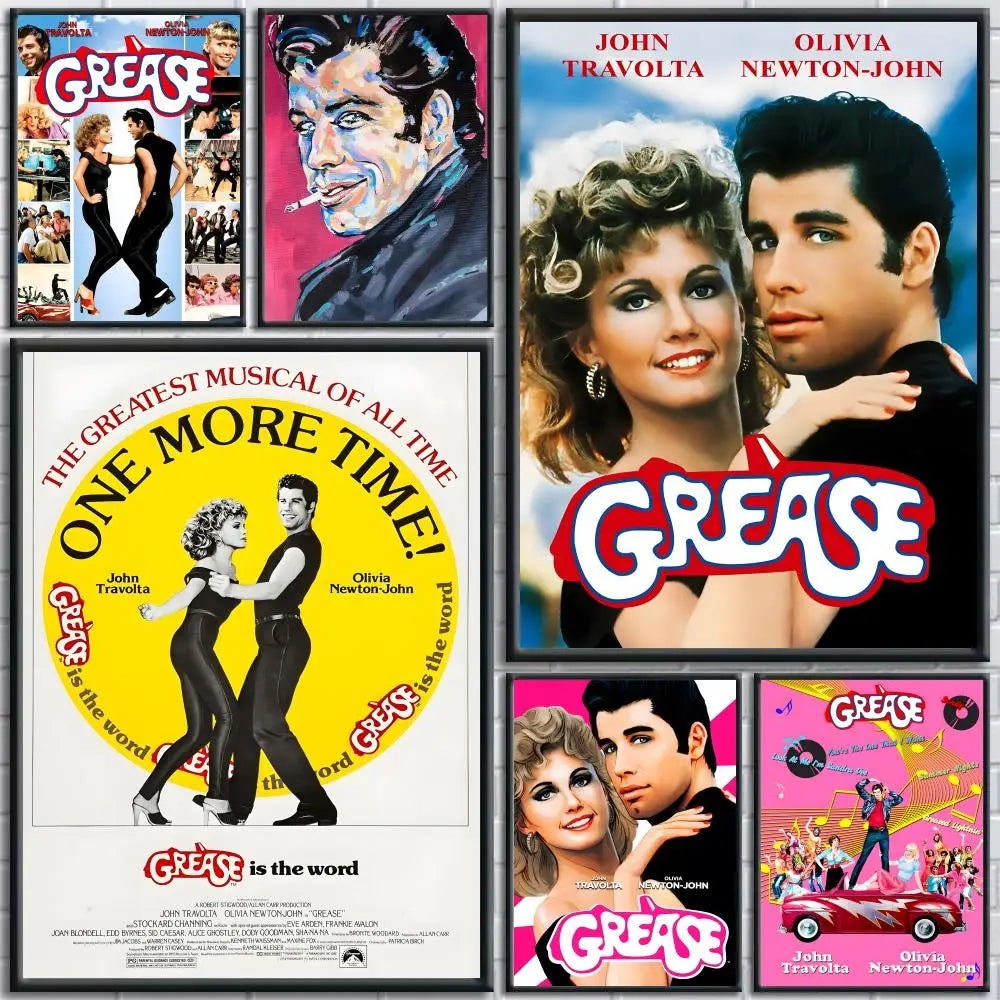 Grease Vintage Movie Poster – Self-Adhesive Waterproof Wall Art