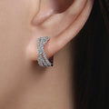 Huitan Cross Hoop Earrings – Cubic Zirconia Crystal for Women