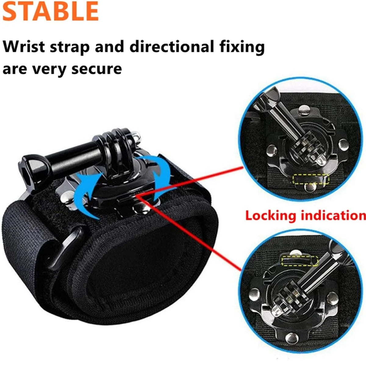 360° Rotating Wrist Strap for GoPro Hero 12 11 10 & More