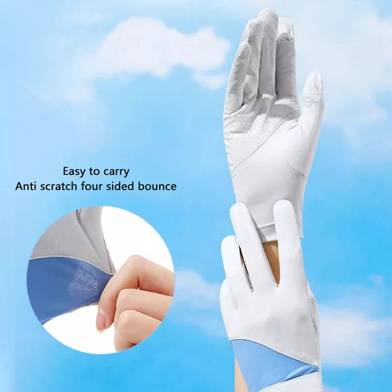 Summer Sunscreen Gloves Women Thin Ice Silk Anti-ultraviolet Dew