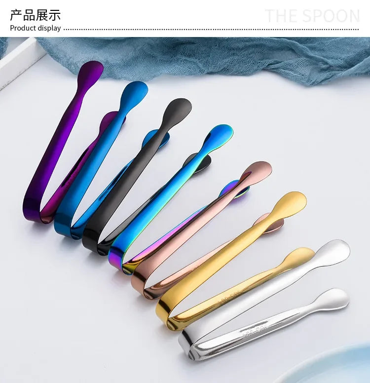 Stainless Steel Mini Tongs – Ice, Sugar Cube & Bread Clips
