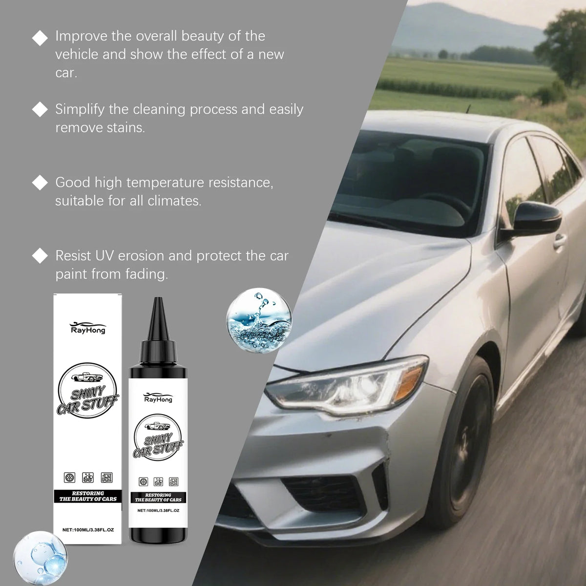 Car Paint Coating Spray – UV Shield, Waterproof & Mirror Shine