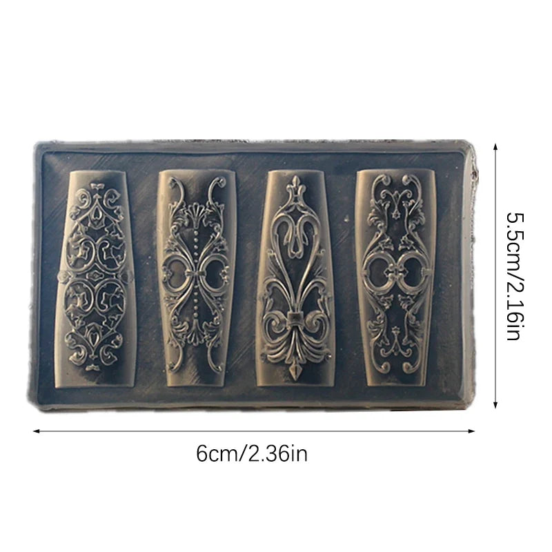 Baroque Silicone Nail Art Mold | 3D Relief Manicure Template