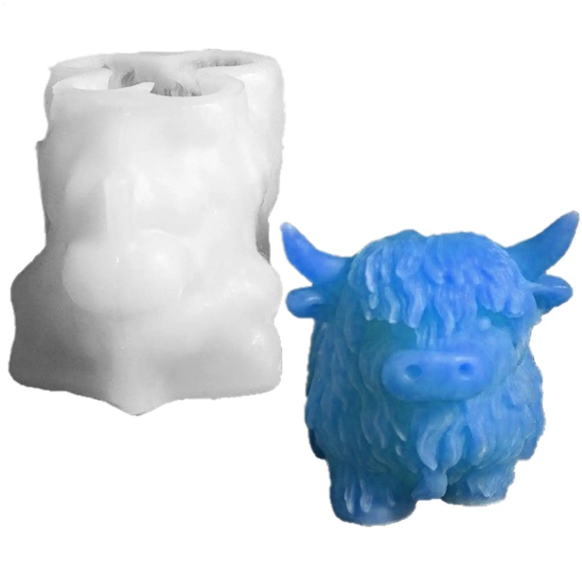 Animal Molds 3D Resin Food-grade Highland Cow Design Mould DIY