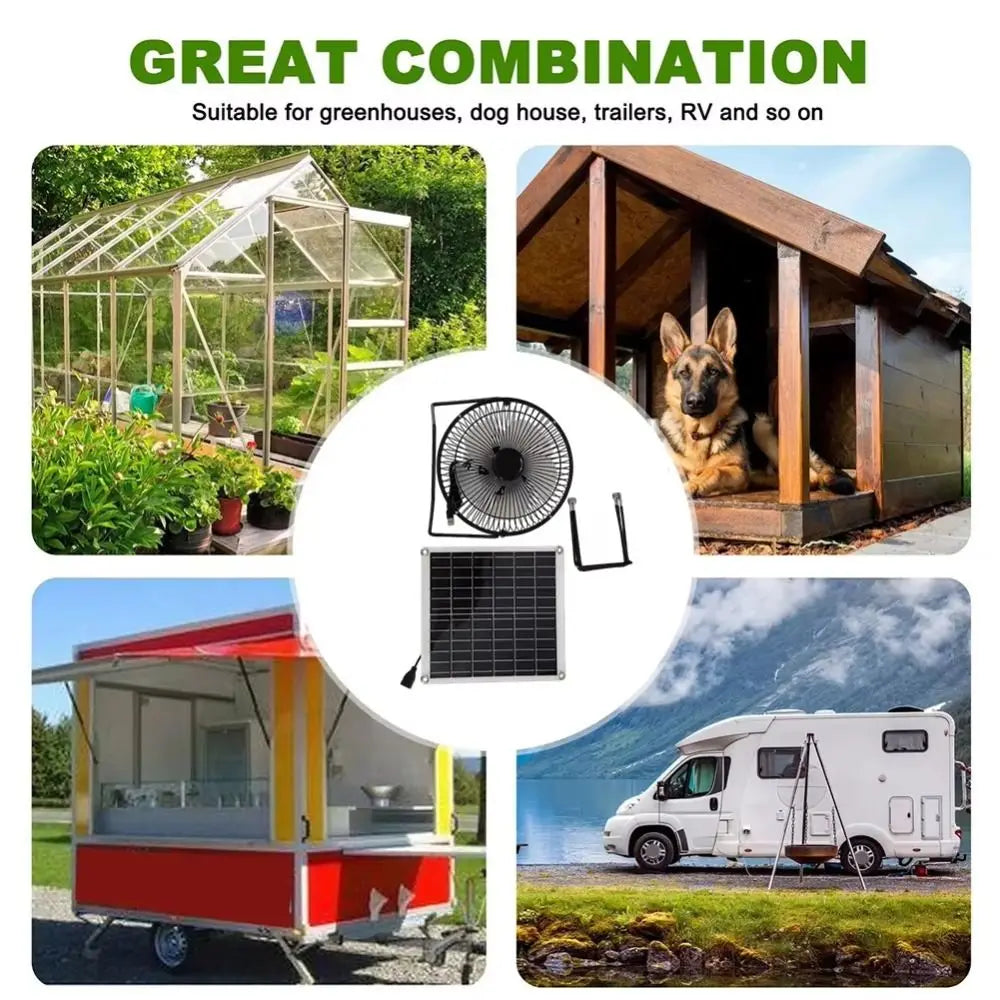 Solar USB Dual-Power Portable Fan – Waterproof & Low Noise