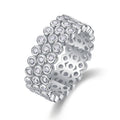 Huitan Silver Cubic Zirconia Wedding Band Ring | Women's