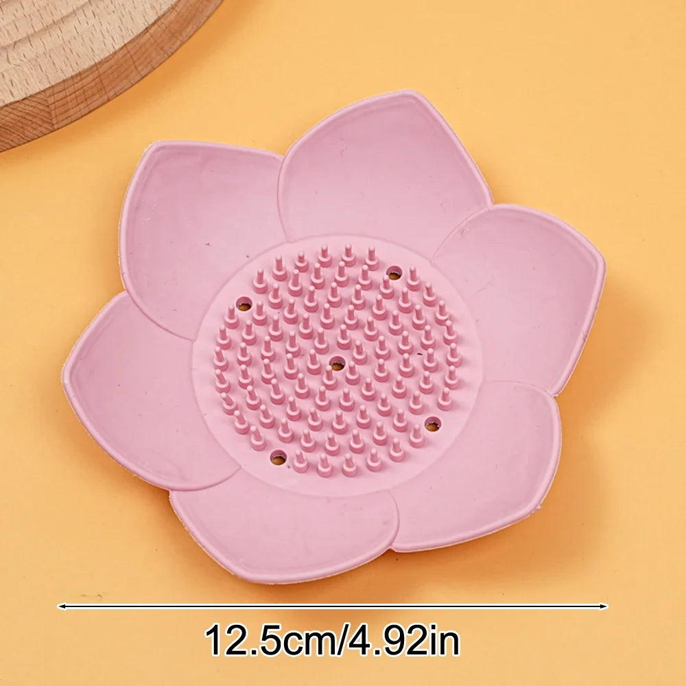 Lotus Silicone Soap Dish with Drainage | Eco-Friendly Holder